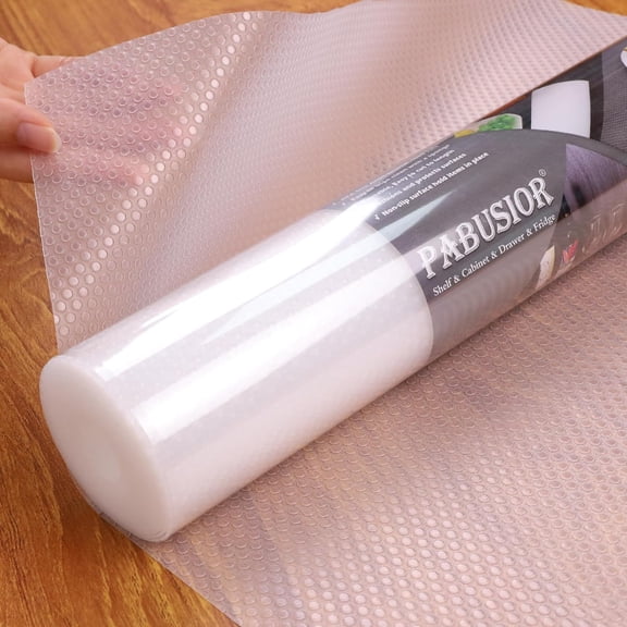 Clear Shelf Liners for Cabinets: 15 Inch Wide Easy to Cut Non-Adhesive Bathroom Drawer Protector Paper - Waterproof Kitchen Refrigerator Mat Cupboard Pantry Shelves 15×120