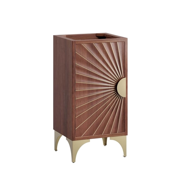 Modway Daylight 18" Solid Mango Wood Bathroom Vanity Cabinet in Walnut