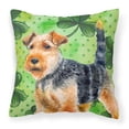 thumbnail image 1 of Carolines Treasures BB9874PW1818 Welsh Terrier St.Patricks Fabric Decorative Pillow, 1 of 2
