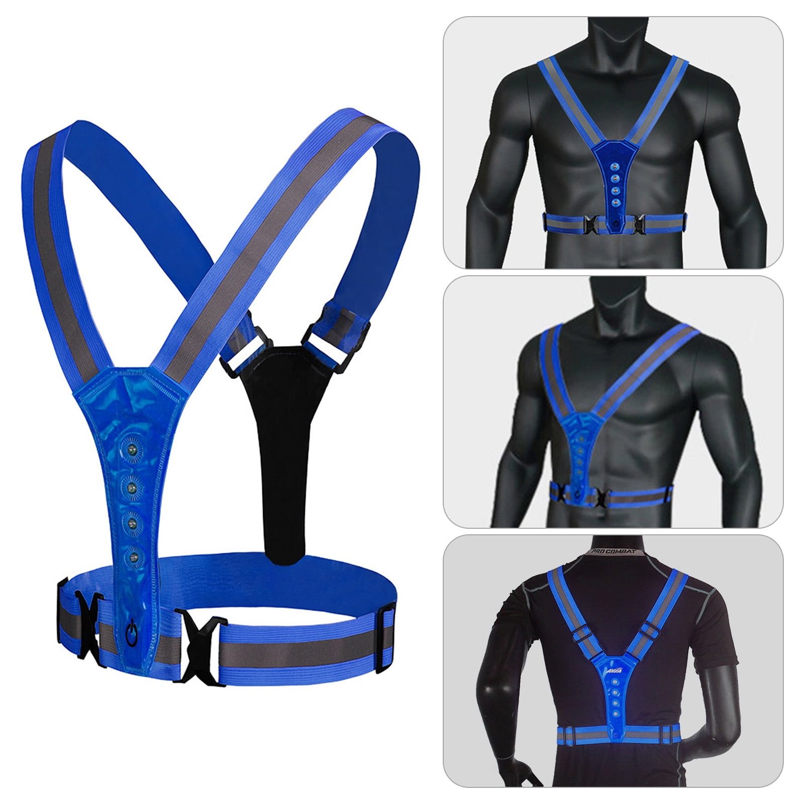 LED Reflective Running Vest, Adjustable Safety Light Vest for Night Running, Cycling, Walking for Kids and Adults