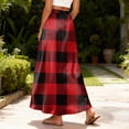 thumbnail image 5 of LWavelet Women Striped Print Maxi Skirt Elastic Waist With Pockets Casual Long Skirt Deep Red XL, 5 of 5