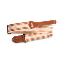 Taylor Academy Guitar Strap - White/Brown Jacquard Cotton - 2"
