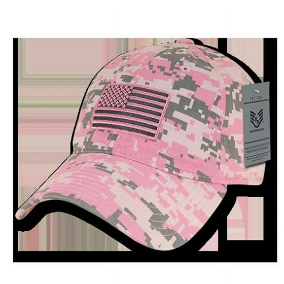 RapDom Tonal US Flag Graphic Relaxed Mens Cap [Pink Digital - Adjustable]