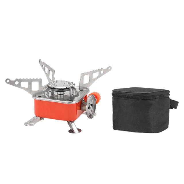Estufa de Gas portátil para acampar con encendido piezoeléctrico, estufa de cocina plegable, equipo de cocina para senderismo, pesca, SM SunniMix Quemador de estufa