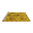 thumbnail image 2 of Ahgly Company Machine Washable Indoor Square Oriental Yellow Modern Area Rugs, 4' Square, 2 of 4