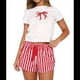 thumbnail image 2 of Conjunto de Pijama para Mujer Y2K, Conjunto de Pijama para Niña, Camiseta de Corta, Top Corto Estampado y Pantalones Cortos, Conjunto de Pijama de 2 Piezas. S, 2 of 10