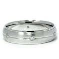 thumbnail image 1 of Mens 950 Platinum Diamond Band Brushed Wedding Ring, 1 of 2