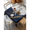 thumbnail image 6 of Navy Blue Marble Table Cloth, Modern Ink Painting Art Abstract Waterproof Tablecloth for Square Tables, Reusable Washable Fabric Table Cover for Restaurant Kitchen Dining Tables 54"x54", 6 of 6