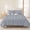 Navy Blue, Midnight Blue, Steel Blue, White, variant on 3 Pieces King Quilt Set,Mint Green White Thin Stripe Soft Bedding Sets with 1 Quilt & 2 Pillow Shams,Minimalist Striped Textured Summer Bedspread Lightweight Coverlet Comforter for All Season