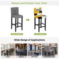 thumbnail image 5 of Yellow Grey Geometric Bar Stool Cover Set of 4, Modern Black White Abstract Art Stretch Bar Chair Cover, Removable Washable Pub Counter Stool Chair Slipcover for Kitchen Dining Room Pub Cafe, 5 of 9