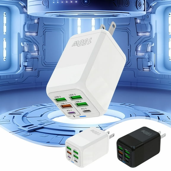 Tpzfurit 120W Fast Charging Mobile Charger with Type-C and USB Ports for Android and iOS Devices, Featuring Advanced Safety and Smart Power Management, Includes 1 Fast Charger in