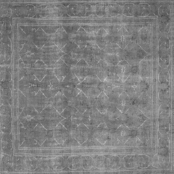 Ahgly Company Indoor Square Persian Gray Bohemian Area Rugs, 4' Square