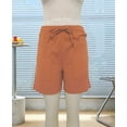 thumbnail image 3 of Omen Casual Shorts Drawstring Comfy Elastic Waist Shorts Summer Pull on Short with Pockets Brown S, 3 of 8