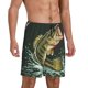 thumbnail image 2 of Balery Largemouth Bass jumps out of water Pantalones cortos de pijama de punto de algodón para hombre con cinturilla y bolsillos-XX-Large, 2 of 6