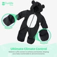 thumbnail image 3 of Cuddle Club One Piece Romper Hooded Fleece Onesie Jumper for Baby, Bear Black & White Newborn, 3 of 7