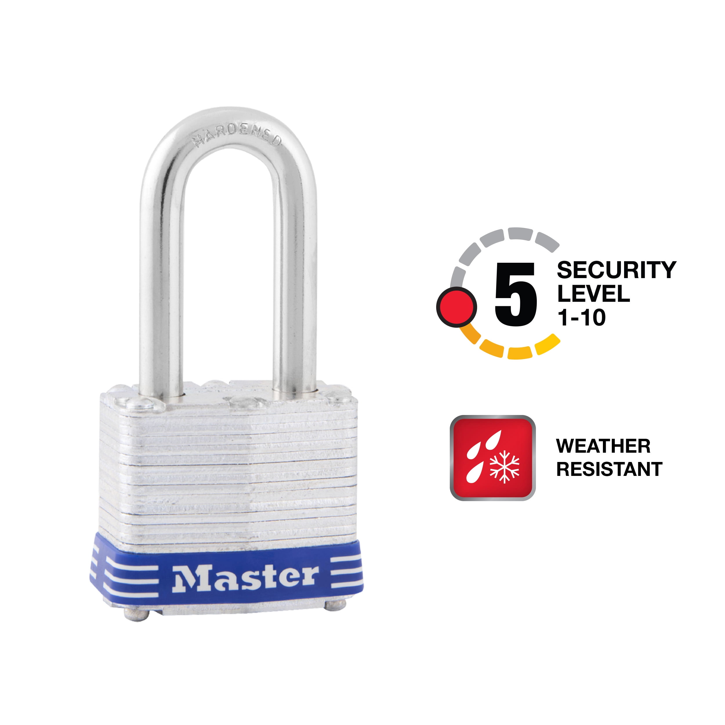 (3 pack) Master Lock Laminated Steel 1-9/16in (40mm) Padlock with Key, 1-1/2in (38 mm) Shackle
