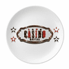 Black Red Casino Signboard Pattern Plate Decorative Porcelain Salver Tableware Dinner Dish