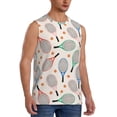 thumbnail image 2 of Kdxio Cute Tennis Racket Men's Tank Top Muscle Workout Gym Shirts Casual Sleeveless Shirts-Large, 2 of 7