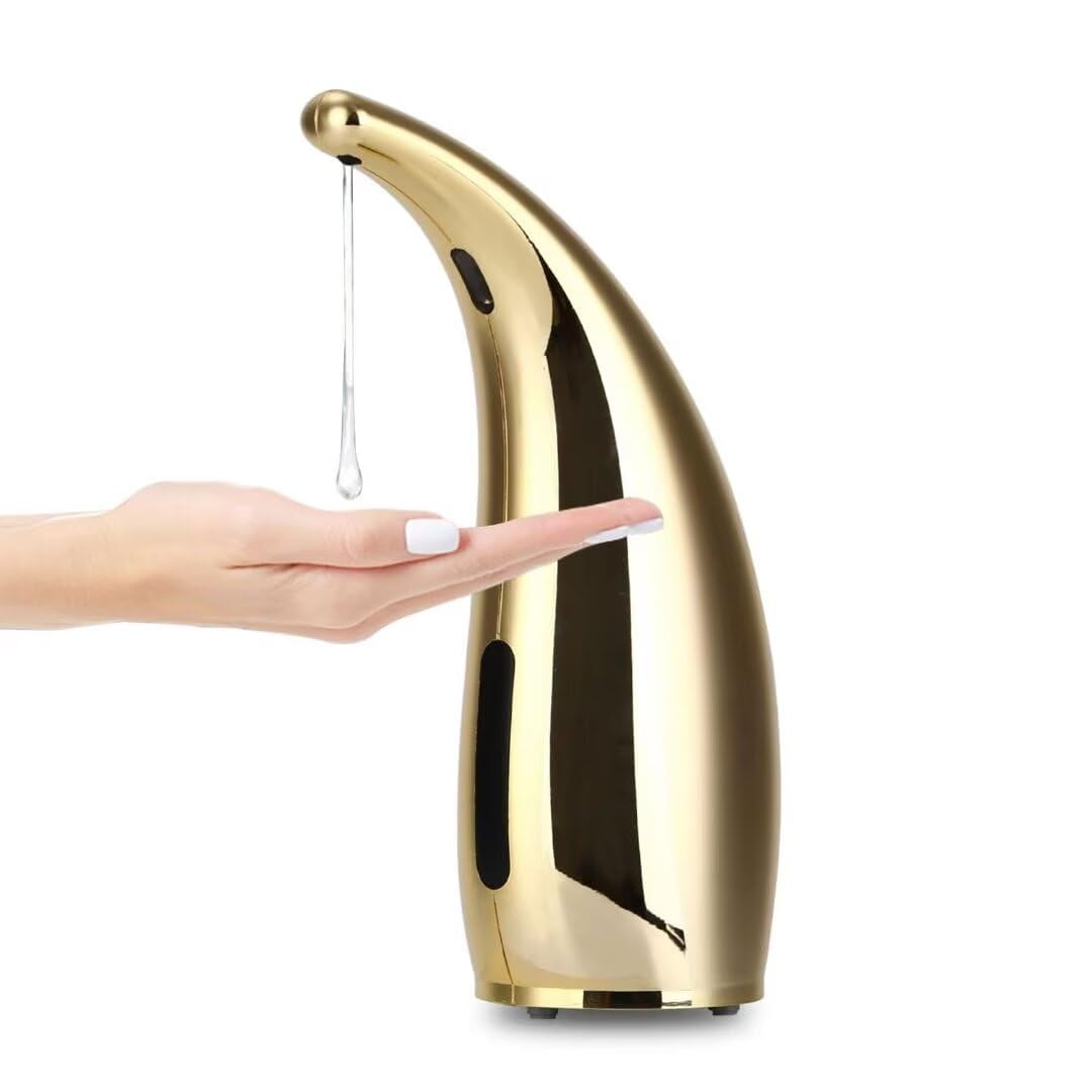 Soap Dispenser,Touchless Bath Kitchen Countertop Automatic Soap Dispenser with Infrared Motion Sensor,IPX6 Waterproof.Perfect for Bathroom and Kitchen.（golden）