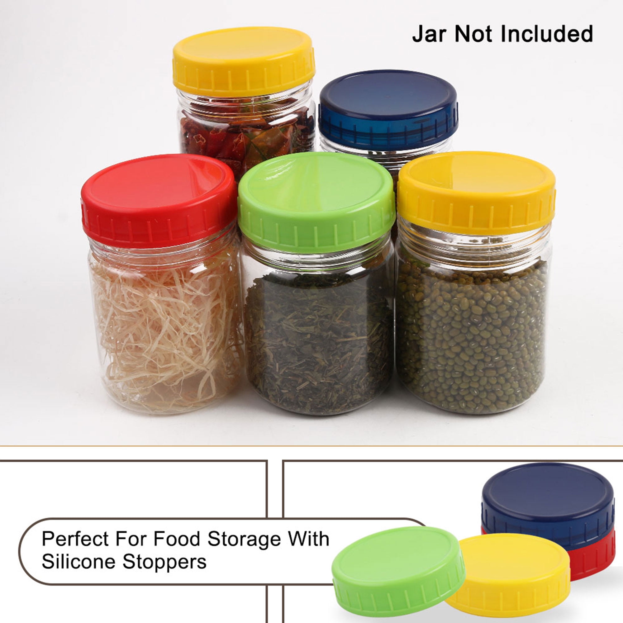 Plastic Mason Jar Lid Regular Mouth Mason Canning Ball Jars Top Lid Food Storage 24 Pack