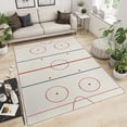 thumbnail image 2 of Simple Ice Hockey Rink Area Rug, Sports Non Slip Carpet, Low Pile Fade Resistant Easy Machine Washable Rug For Living Room Bedroom Children's Room Dormitory Floor Mat 4' x 6', 2 of 7