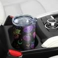 thumbnail image 5 of 20oz Tumblers Neon Halloween Pumpkin Pattern Stainless Steel Vacuum Insulated Double Wall Travel Tumbler Cups Mug with Lid and Straw,Cleaning Brush for Cold & Hot Drinks, 5 of 7