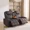 Brown, variant on 74" Manual Loveseat Recliner Sofa, Wall Hugger Reclining Couch with Console, Side & Drawer Storage, Cup Holders, Faux Leather Home Theater Seating for Living Room, Gaming Room & RV, Dark Grey