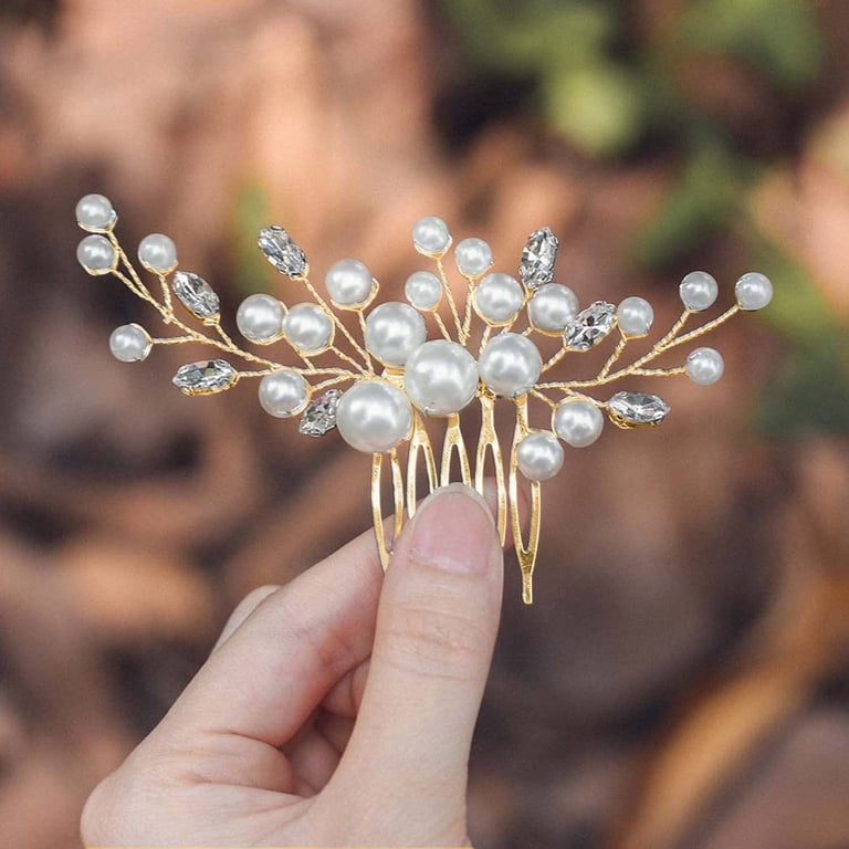 NAMZI Bridal Flower Wedding Hair Pins Crystal Pearl Hair  display picture 2