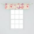 thumbnail image 2 of Spring Window Valance, Repetitive Pattern of Abstract Flowers Leaves Floral Illustration, Curtain Valance for Kitchen Bedroom with Rod Pocket, 54" X 18", Pale Fuchsia and Dark Coral, by Ambesonne, 2 of 2