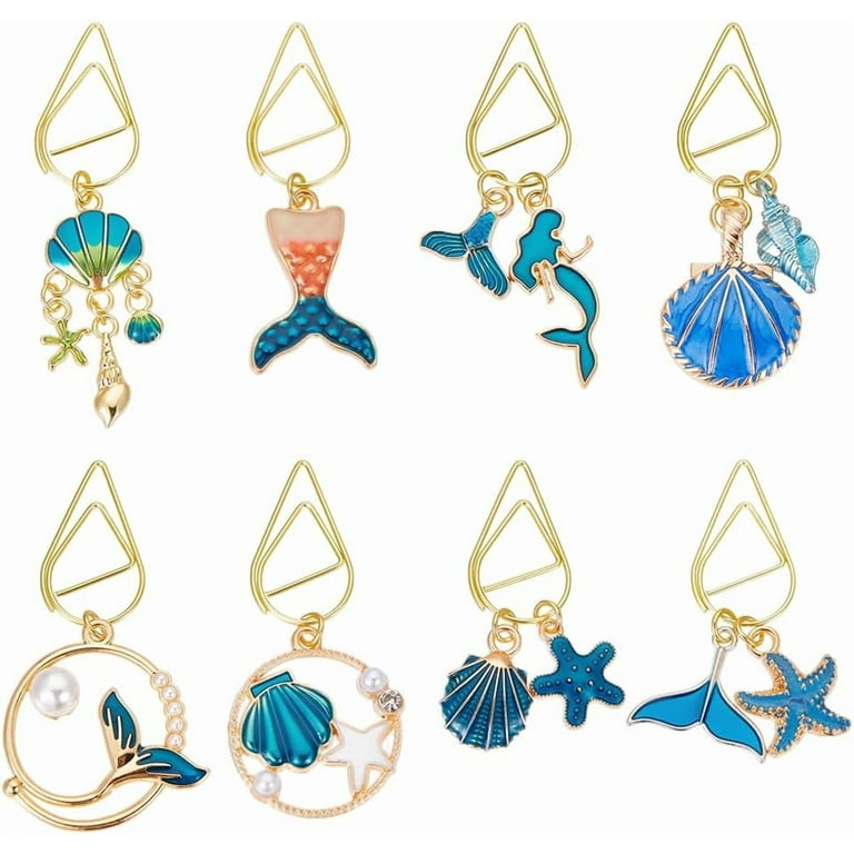 8Pcs Sakura Paperclips 1.7~2.4 Inch Alloy Pendant Paper Clips