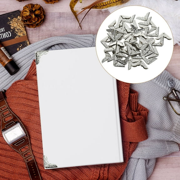 40 Pcs Photo Corners for Scrapbooking Album Protectors Guards Covers Silver
