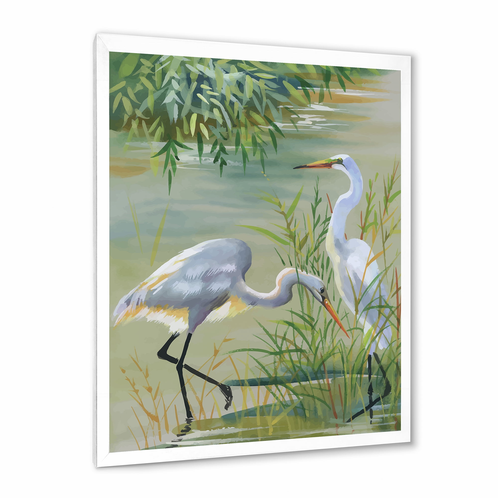 Designart 'Portrait Of Heron Birds I' Traditional Framed Art Print