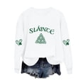 thumbnail image 2 of Craaazy Women's St Patricks Day Sweatshirts Casual Loose Round Neck Long Sleeve Tops with Comfy Shamrock Prints, 2 of 4