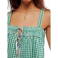 thumbnail image 3 of Women Y2k Tank Top Spaghetti Strap Peplum Camisole Sleeveless Tie Front Ruffle Hem Top Streetwear Emerald Green L, 3 of 8