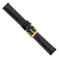 thumbnail image 4 of DeBeer 17mm Black Sport Leather with White Stitching and Gold-tone Buckle 7.5 inch Watch Band, 4 of 4