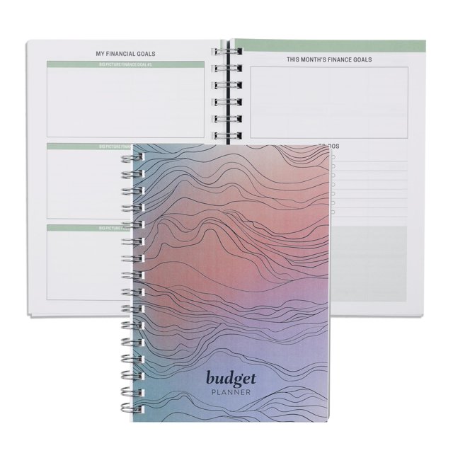 Erin Condren Inspirado por Erin Condren Planificador de presupuesto Planificador financiero en espiral sin fecha de 12 meses Rastreador de presupuesto mensual y semanal compacto A5 con cubierta de cap