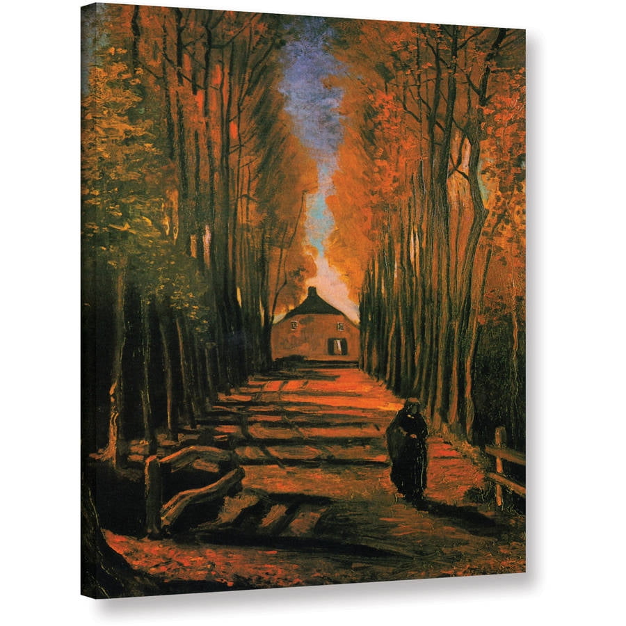 van Gogh Lane with Poplars Wood Framed Canvas Print Repro 8x10 