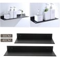 thumbnail image 2 of Estante de pared flotante para baño Estante rectangular de aluminio mate Estante de almacenamiento montado en la pared elegante para cosméticos Negro (30 cm), 2 of 5