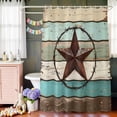 thumbnail image 6 of Retro Farmhouse Shower Curtain Set with Hooks, Barn Star Wood Texture Waterproof Fabric Bathroom Curtains Decor Home Accessories, Stall Long 54 X 78 Inch, 6 of 9