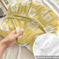 thumbnail image 4 of Cal.King Size Fitted Sheet Set - Yellow Flowers 3 Piece Bedding Sets 16" Deep Pocket Fitted Sheet with 2 Pillowcases, Country Botanical Blossom Floral Plants Brushed Microfiber Hotel Bed Sheets, 4 of 9