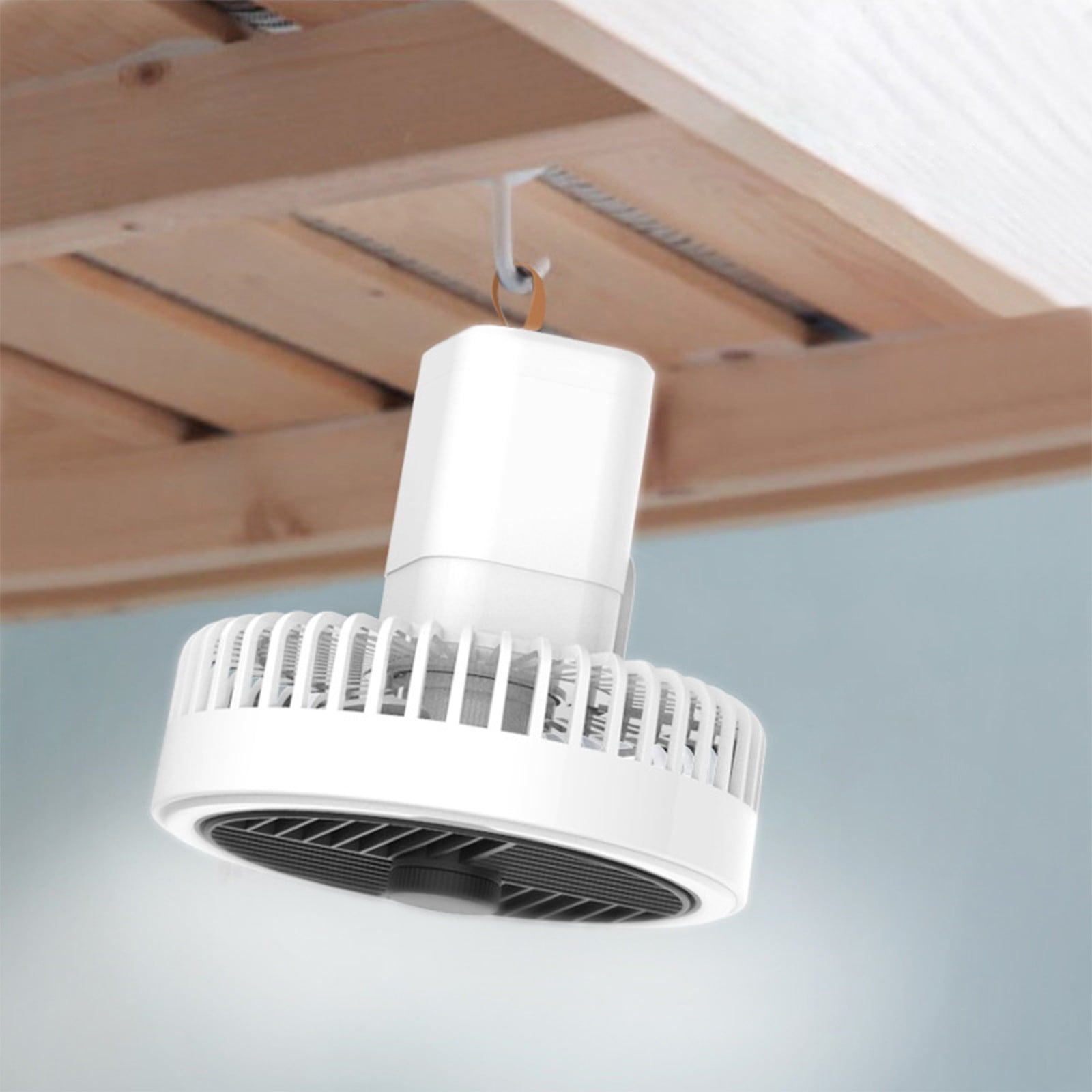 Kayannuo Christmas Portable USB Desk Fan, Small Wall Mounted Fan With Light, Adjust Wind Speed At Will, Quiet Fan For Bedroom/Outdoor/Travel/Camping/Office