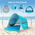 thumbnail image 4 of WolfWise UPF 50+ Easy Pop Up 2-3 Person Beach Tent Sport Umbrella Instant Sun Shelter Tent Sun Shade Canopy, Blue, 4 of 8
