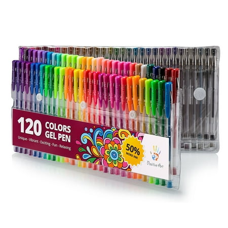 Gel Pen Set, 120-Unique Colors for Adult Coloring, Drawing, Scrapbooking, Includes Neon, Metallic, Glitter, Standard and Pastel
