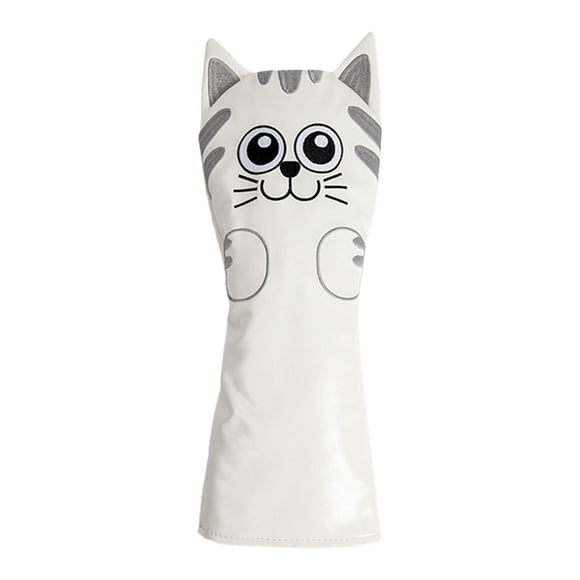 Almencla Couvre-Tête de Club de Golf Motif Chat Accessoires Couvre-Tête Conducteur Blanc