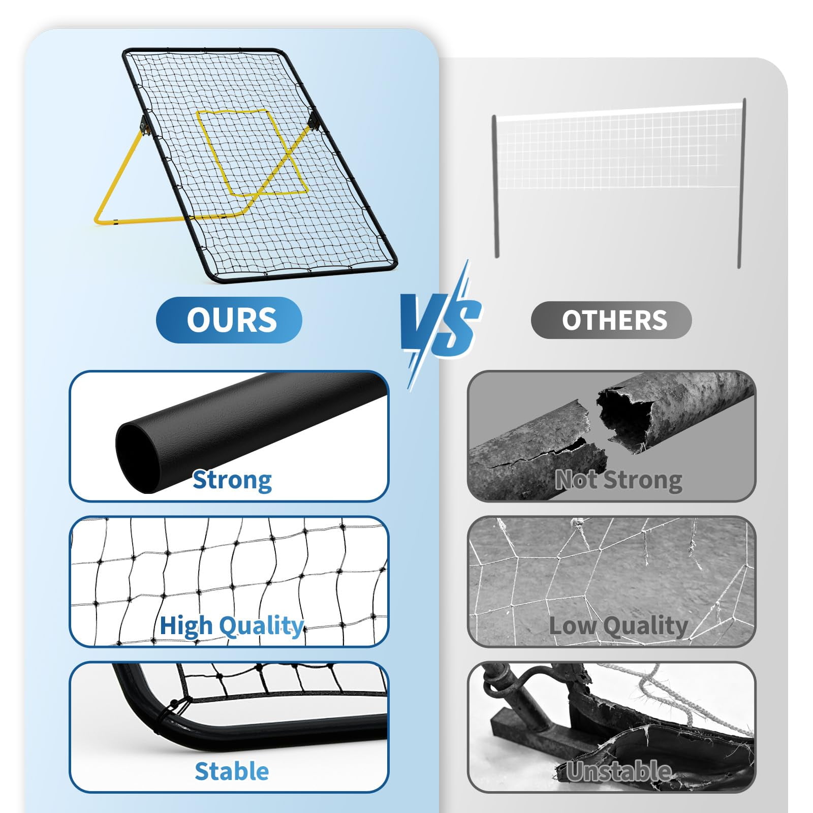 Volleyball Rebounder Net 7x4 Ft Adjustable Bounce Back Net for Volleyball Training, Multi-Angle, Easy Setup, Foldable, Includes Ground Stakes, Ideal for Home Gym & Outdoors