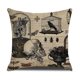 thumbnail image 2 of Paquete de 4 fundas de almohada vintage de Halloween para almohadas de cuervo, calabaza o calavera, fundas de cojín de Halloween de 18 x 18 pulgadas, 2 of 5