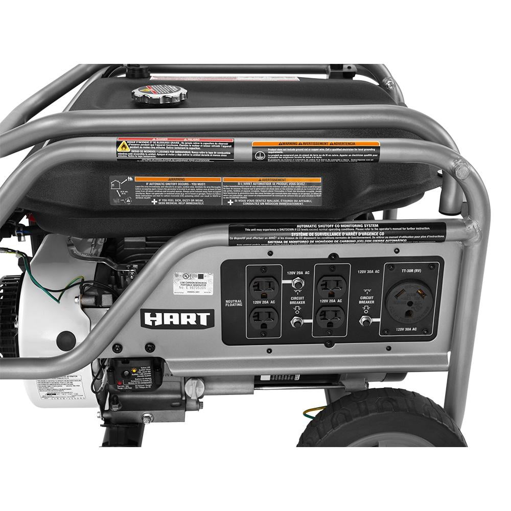 Open Box Hart 3600 Watt UL Certified Gas Generator with CO Protection