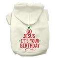 thumbnail image 1 of Go Jesus Screen Print Dog Hoodie Cream Xs (8), 1 of 2