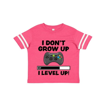 

Inktastic I Dont Grow Up I Level Up with Game Controller Black Gift Toddler Boy or Toddler Girl T-Shirt