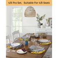 thumbnail image 5 of 15 Inch Round Placemats Set of 6, Sunflowers Non Slip Heat Insulation PP Table Mats, Wooden Yellow Summer Botanical Elegant Pastoral Washable Place Mats for Kitchen Dining Party Table Decor, 5 of 7